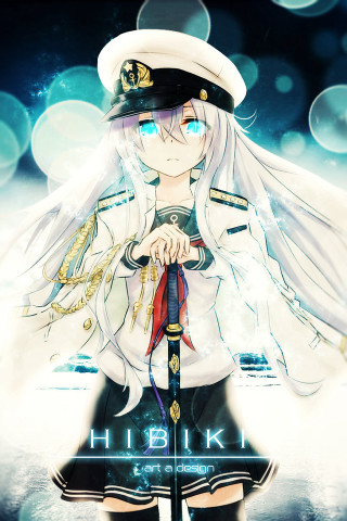 Anime girl sword hat sailor - holography free wallpaper