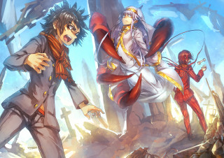 Anime characters forest sky man - serial free wallpaper for desktop