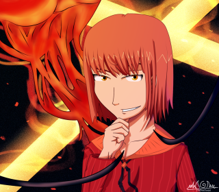 Anime red hair red shirt - a anime character free wallpaper