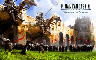 Knight horse crowd castle painting - a horse in front free wallpaper