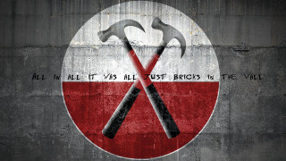 Red white circle crossed axes 3 - punk art free wallpaper