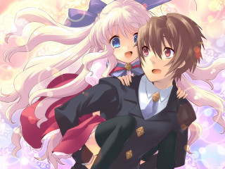 Anime couple hugging stars clouds - a background of stars free wallpaper