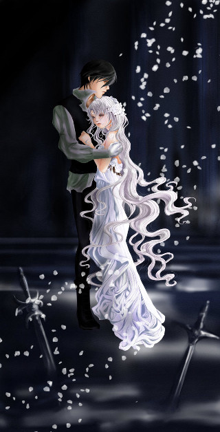 Couple hugging snowflake dark room - a storybook illustration free wallpaper