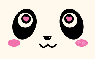 Panda face heart nose eyes - pop surrealism free wallpaper