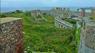 Grassy area building ocean clouds - a grassy area free wallpaper