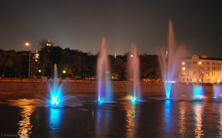 Fountains lake night lights building - cherryl fountain free wallpaper