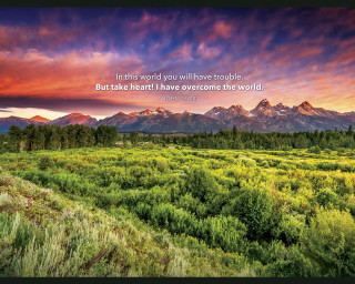 Field mountains bible verse scenery - widescreen free wallpaper
