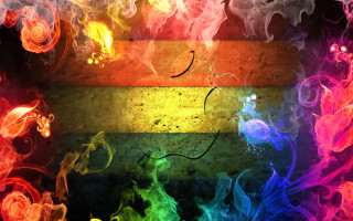 Rainbow smoke background flame energy - a white stripe free wallpaper