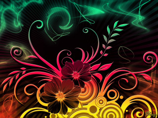 Colorful flower swirls patterns side - swirl and swirls free wallpaper