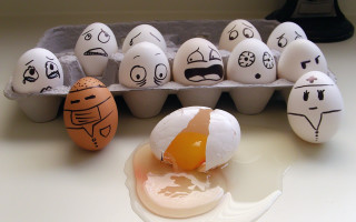 Carton eggs faces drawn egg 2 - a still life free wallpaper