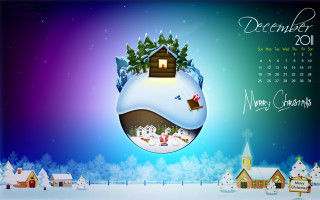 Calendar christmas scene house snow - a santa clause free wallpaper