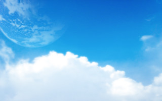 Plane flying blue sky clouds 2 - space art free wallpaper