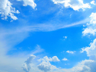 Plane flying sky clouds blue 13 - a plane in the foreground free wallpaper