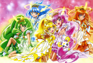 Anime girls outfits hair colors - different outfit and hair free wallpaper