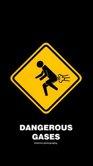 Dangerous gasses yellow sign man - a hammer free wallpaper