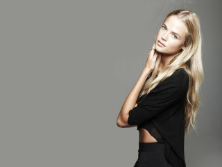Woman blonde hair posing picture 3 - her chin free wallpaper