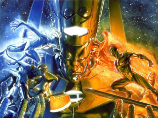 Space alien battle moon aurora - alan davis free wallpaper