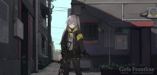 Girl gun walking street city - a street in a city free wallpaper