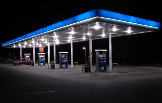 Gas station blue light night - edward ruscha free wallpaper