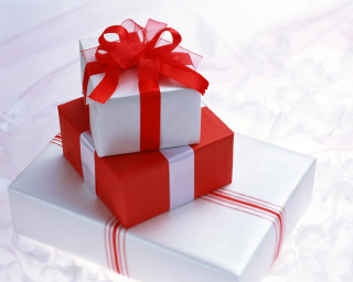 Wrapped presents tablecloth red ribbon - tablecloth free wallpaper