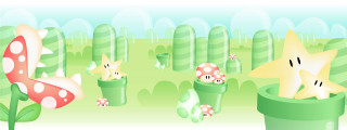 Cartoon stars field plants mushrooms - chiho aoshima free wallpaper