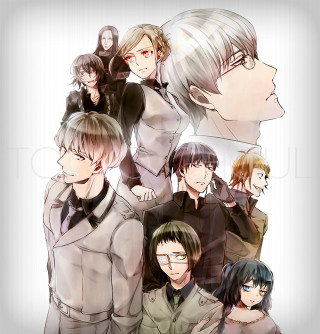 Black white group formal suits - an album cover free wallpaper