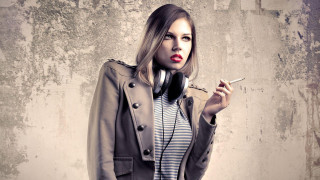 Woman smoking cigarette trench coat - a woman smoking free wallpaper