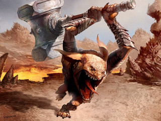 Cartoon creature sword helmet fantasy - altermodern free wallpaper