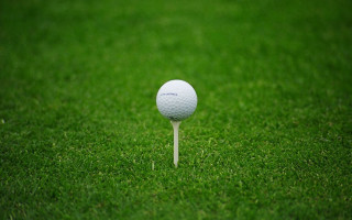 Golf ball tee grass club - depth of field free wallpaper