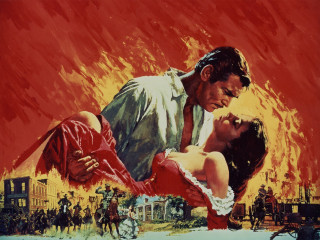 Man woman kissing fire red - a painting of a man and woman free wallpaper
