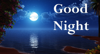 Good night full moon water - a night scene free wallpaper