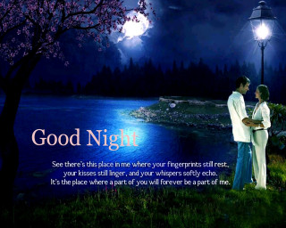 Couple street light night full - romanticism free wallpaper