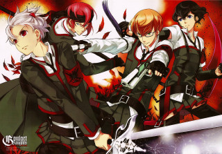Anime characters swords blood colors 2 - their back free wallpaper