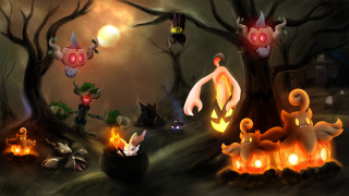Cartoon cats fire pit glowing - a fire pit free wallpaper