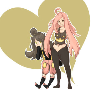 Anime pink hair black clothes - two anime character free wallpaper
