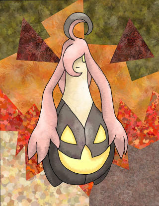 Cartoon character pumpkin leaves star - free autumn wallpaper