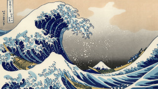 Ocean wave sky clouds painting 2 - the water free wallpaper