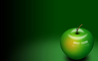 Green apple green background black - a green apple free wallpaper