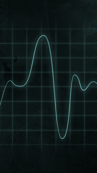 Green wave black background blue - cybernetic free wallpaper