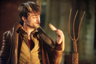 Man brown jacket holding snake - brown free wallpaper