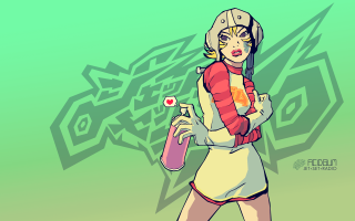 Woman helmet scarf water phone - graffiti paint free wallpaper