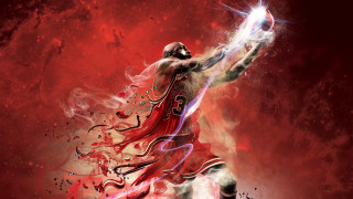 Basketball player red background stars 2 - a basketball player free wallpaper