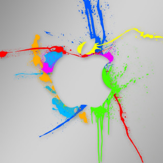 Computer screen colorful apple logo - a colorful apple logo free wallpaper