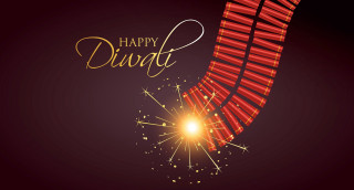 Happy diwali fireworks red ribbon - firework free wallpaper