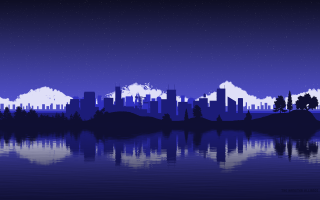 City lake trees night sky - a lake and trees free wallpaper