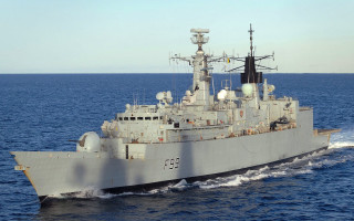 Large gray ship ocean sky 6 - donald sherwood free wallpaper