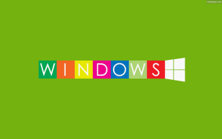 Green background windows colorful blocks - surreal free wallpaper