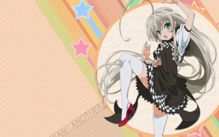 Anime girl long hair green 2 - a black dress free wallpaper