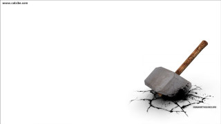 Hammer crack ground white background 2 - zabrocki free wallpaper