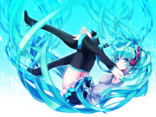 Anime couple water waves bubbles - a circle free wallpaper